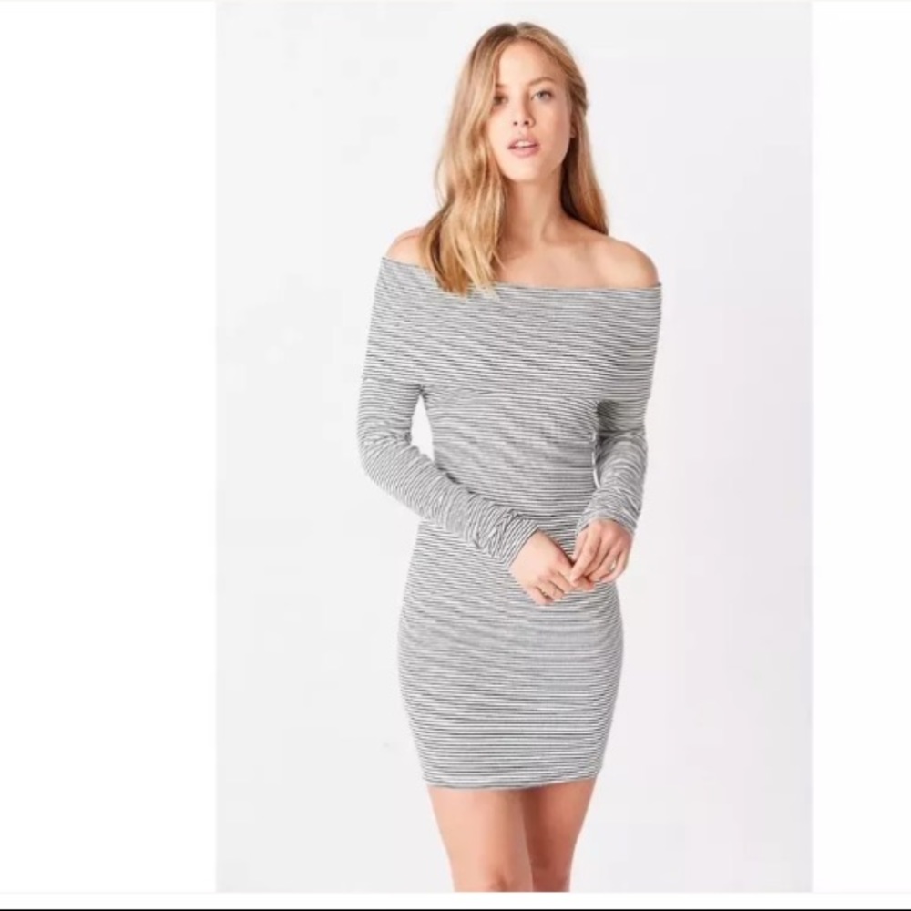 Silence + Noise Cozette Striped Knit Mini Dress